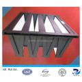 F6 F7 F8 F9 Fiberglass Filter Material V-Bank Air Filter with Galvanized Steel Frame